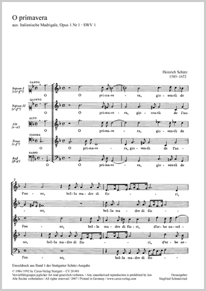 Heinrich Schütz: O primavera 