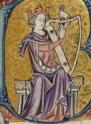 König David, Luttrell Psalter, 1325-1340 König David, Luttrell Psalter, 1325-1340